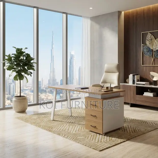 Modern 1.2m Home Office Study Desk - Brown - 1