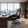 Executive High Backrest Leather Office Chair - 4
