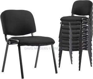 Stackable Conference Visitor Chair - Black Fabric