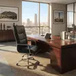 Leather Visitor Office Chairs with High Backrest - 5