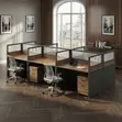 Six-User Modern Office & Cafe Workstation - Brown - 3