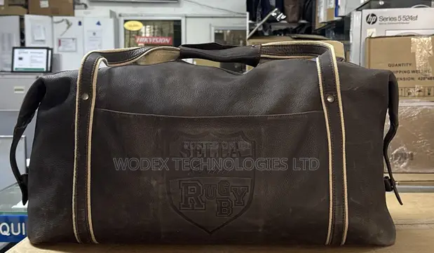 SELLA Club Rugby Black Faux-Leather Duffel Travel Bag - 1