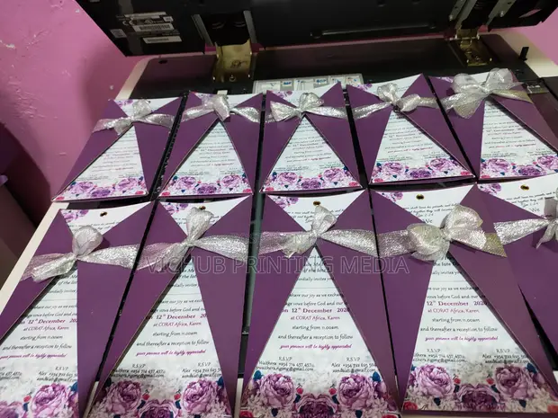 Fold Wedding Card - Purple Silver - 1