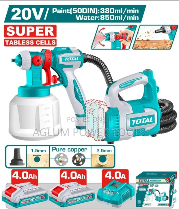 Total 20V Cordless Spray Gun 380L/Min - 1