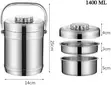 1.4L Stainless Steel 3-in-1 Food Flask Lunchbox - 2