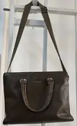 Jinluda Taupe Pebbled Leather Tote Handbag - 3