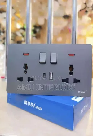Executive Grey Twin Socket with Type-C & USB