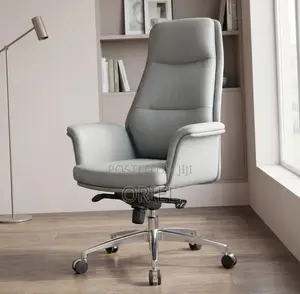 Executive Gray Leather Office Chair