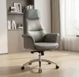 Executive Gray Leather Office Chair - 2