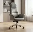 Executive Gray Leather Office Chair - 3