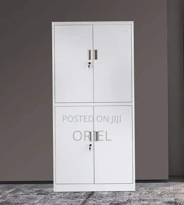Steel Lockable 4-Door Cabinet - Office Document Storage - 1