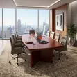 3 Meter Mahogany Executive Modern Boardroom Table - 5