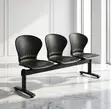 3-Link Black Plastic Reception Bench - 2