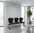 3-Link Black Plastic Reception Bench - 3