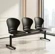 3-Link Black Plastic Reception Bench - 4
