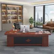 Executive Mahogany Polished 1600mm Modern Office Desk - 2