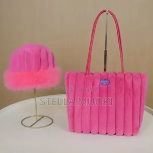 Women's Faux Fur Teddy Tote Bag & Bucket Hat Set