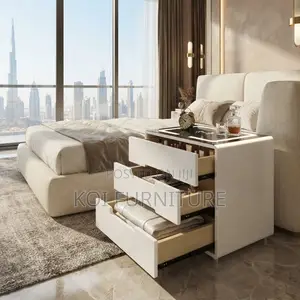 Modern White 3-Drawer Bedside Cabinet