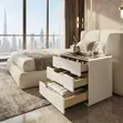 Modern White 3-Drawer Bedside Cabinet - 1