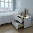 Modern White 3-Drawer Bedside Cabinet - 2