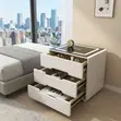 Modern White 3-Drawer Bedside Cabinet - 3