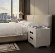 Modern White 3-Drawer Bedside Cabinet - 4