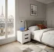 Modern White 3-Drawer Bedside Cabinet - 5
