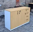 2-Door File Credenza with Drawers - Brown - 1