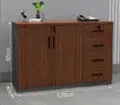 2-Door File Credenza with Drawers - Brown - 2