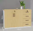 2-Door File Credenza with Drawers - Brown - 3
