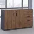 2-Door File Credenza with Drawers - Brown - 4