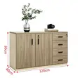 2-Door File Credenza with Drawers - Brown - 5