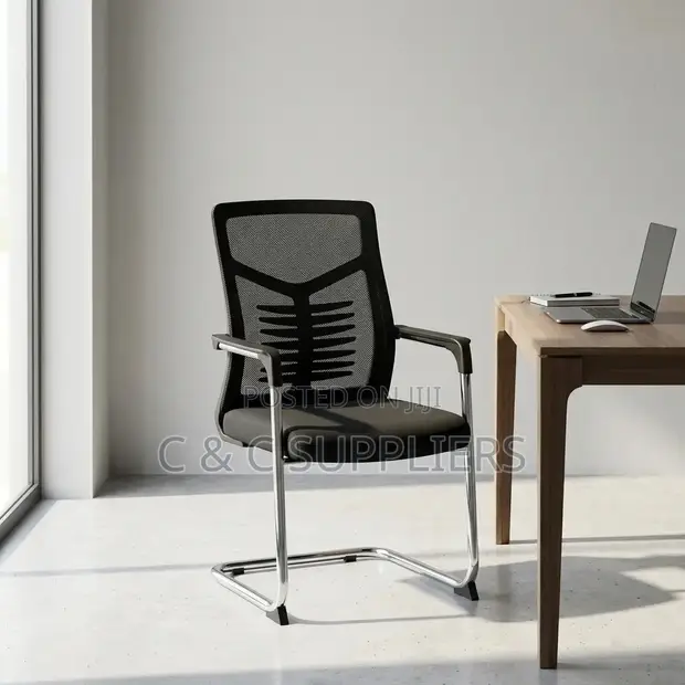 Ergonomic Office Guest Chair with Armrest - 1