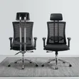 Ergonomic Mesh High-Back Office Chair with Headrest - Black - 1
