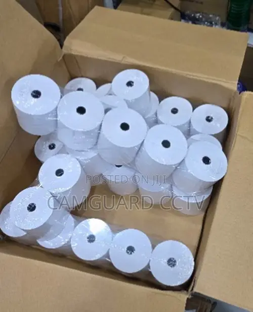 80mm x 80mm Thermal Receipt Paper Rolls - High-Quality White - 1