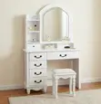 Modern Lighted Dressing Table with Stool - 1