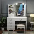 Modern Lighted Dressing Table with Stool - 2