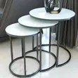 Marble Top Nesting Tables - Space Saving - 2