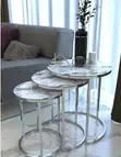 Marble Top Nesting Tables - Space Saving - 4
