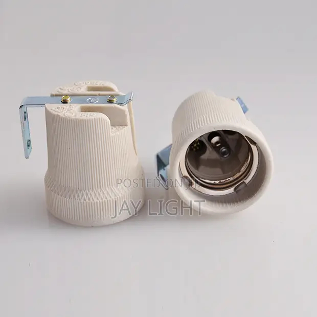 Indoor/Outdoor AC 220V E27 Screw Porcelain Bulb Holder - 1