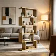 Wooden Panel 5-Tier Bookshelf - 4