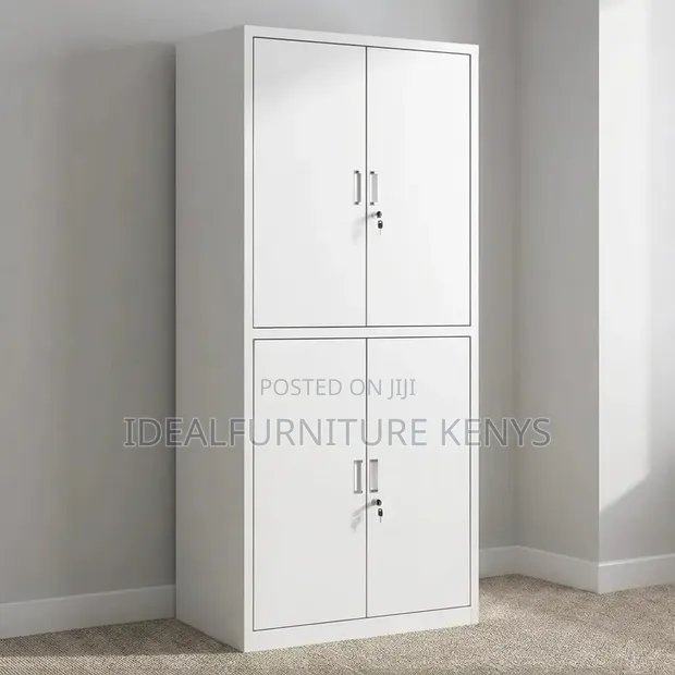 Brand New 4-Door Metal Filing Cabinet - White - 1
