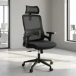 High-Back Ergonomic Office Chair with Headrest - Black - 1