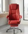 Executive Red Office Chair with Footrest - 1