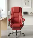 Executive Red Office Chair with Footrest - 3