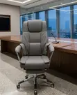Executive Red Office Chair with Footrest - 4