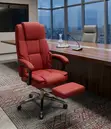 Executive Red Office Chair with Footrest - 5