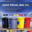 ADIX 10L Pedal Waste Bin - Durable Plastic Dustbin - 1