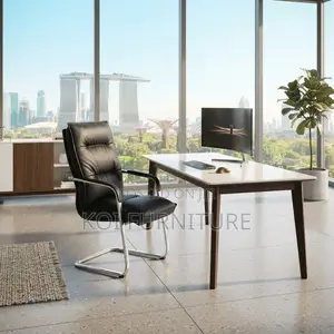 Executive Leather Office Chair with Sled Base