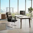 Executive Leather Office Chair with Sled Base - 1